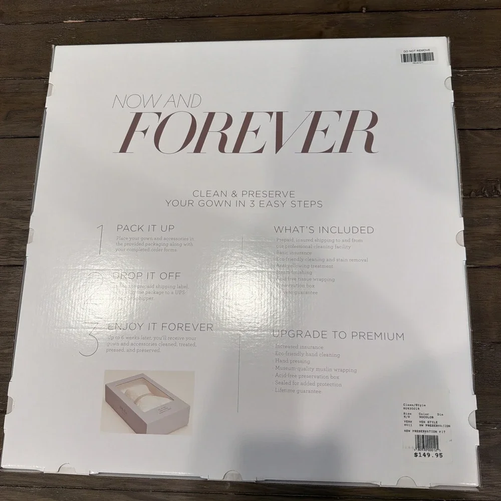 Wedding Gown Kit Cleaning & Preservation Service David's Bridal Love Me Forever